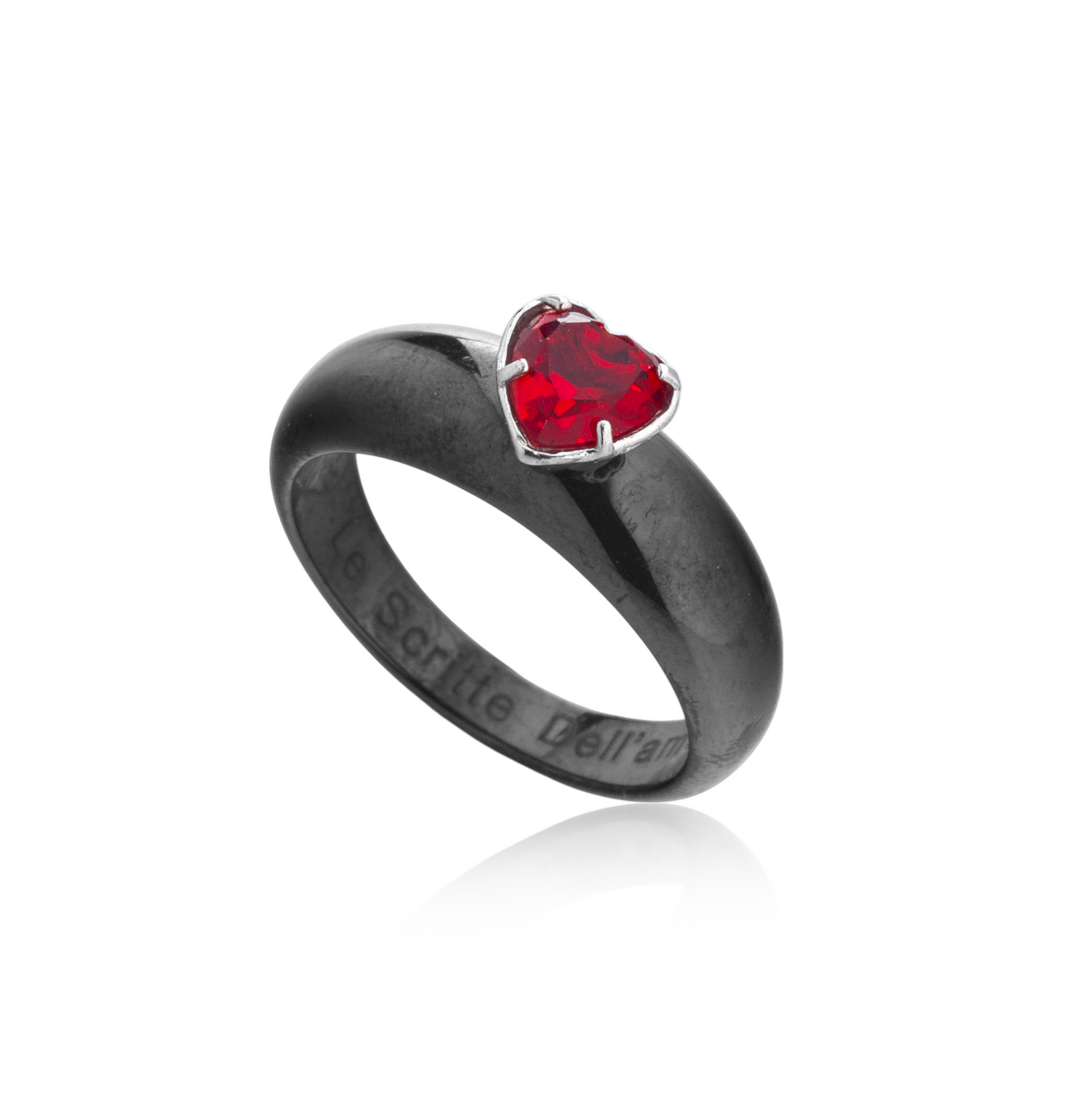 Anello fascia stretta con cuore XS
