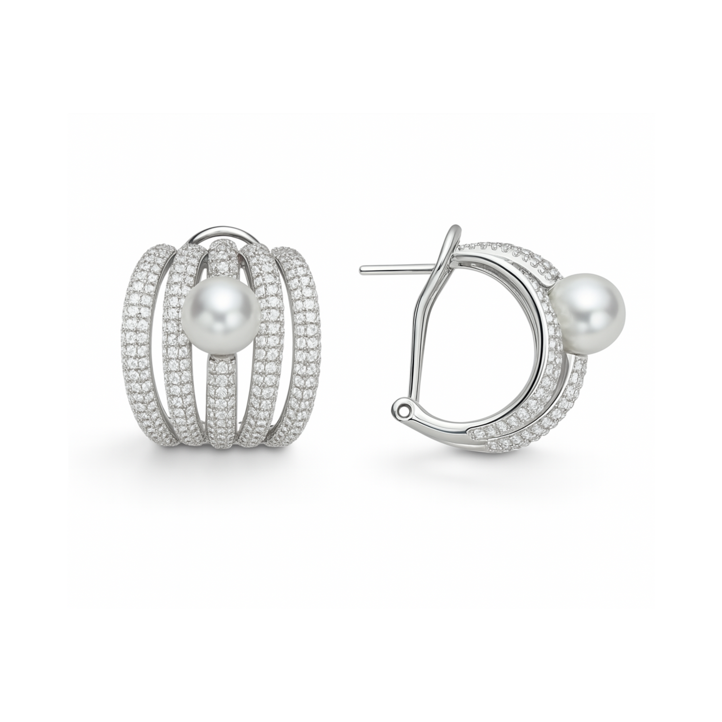 Orecchini fascia perla e swarovski