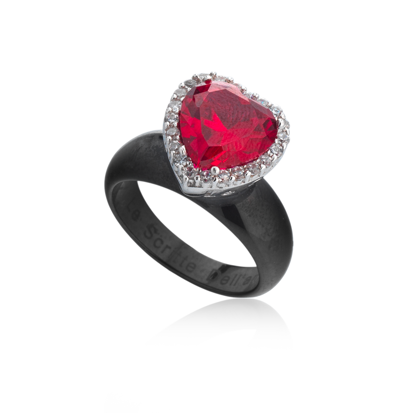 Anello fascia stretta con cuore M
