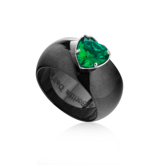 Anello fascia larga con cuore S