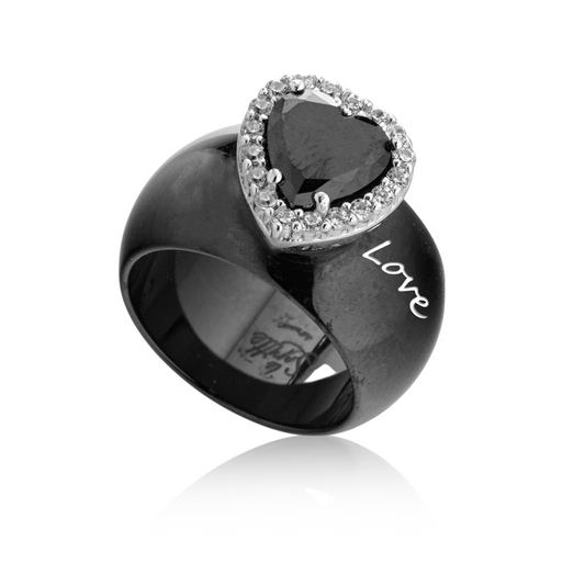 Anello fascia larga con cuore S