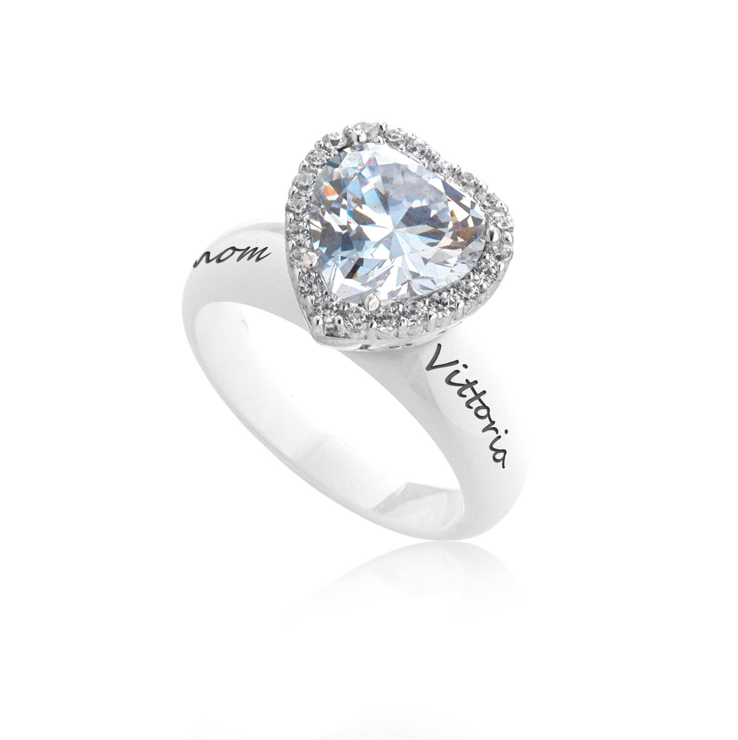 Anello fascia stretta con cuore M