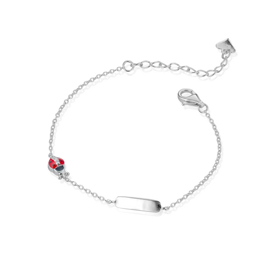 Bracciale baby targa con coccinella