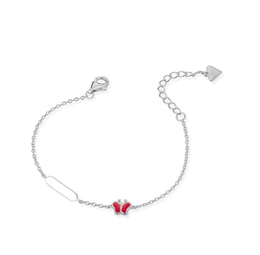 Bracciale baby targa con farfalla