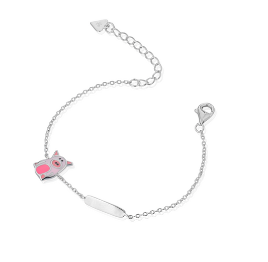 Bracciale baby targa con pig