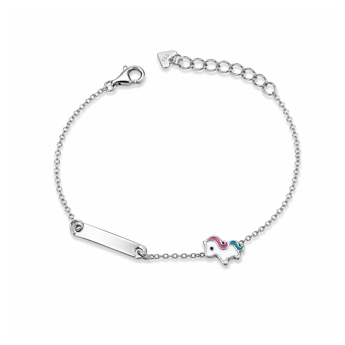 Bracciale baby targa con Unicorno