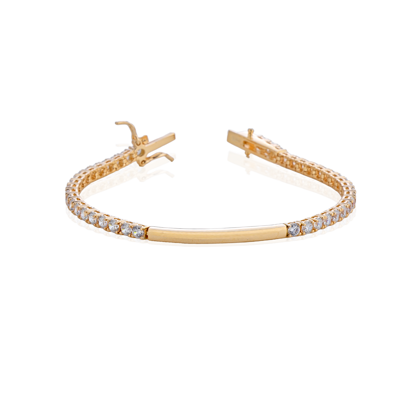 Bracciale tennis 2,5 mm con targhetta