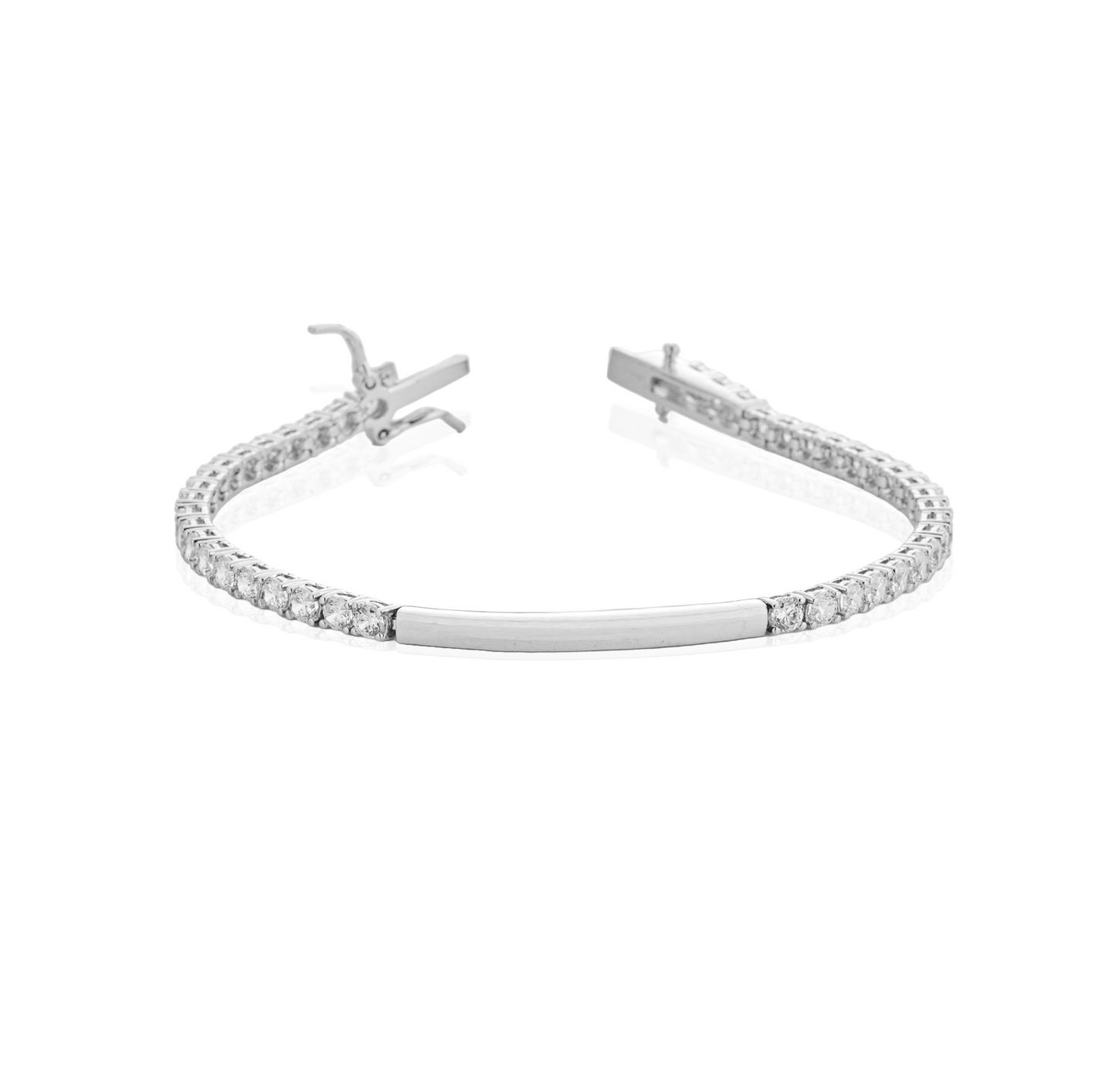 Bracciale tennis 2,5 mm con targhetta