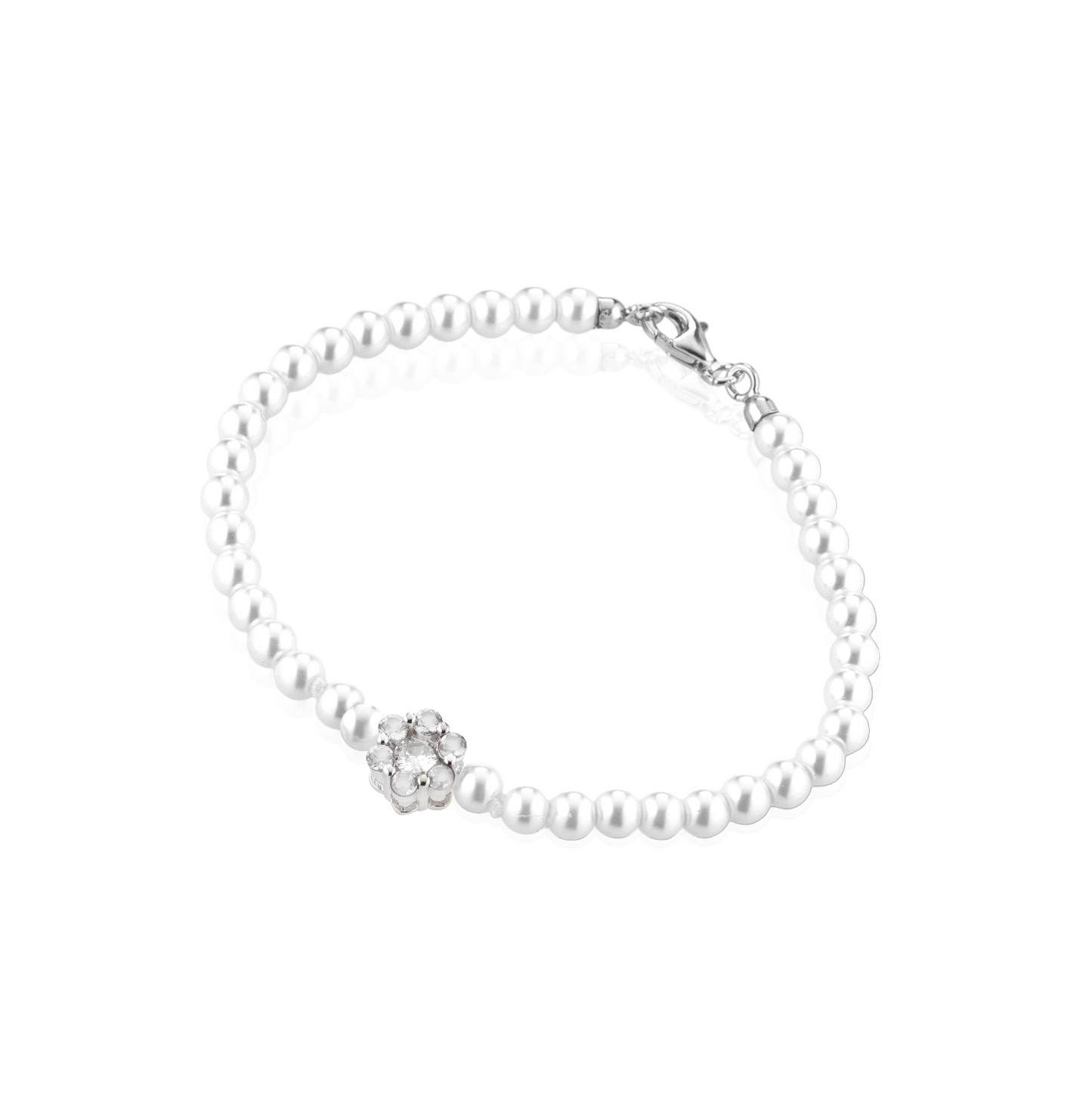 Bracciale di perle con fiorellino