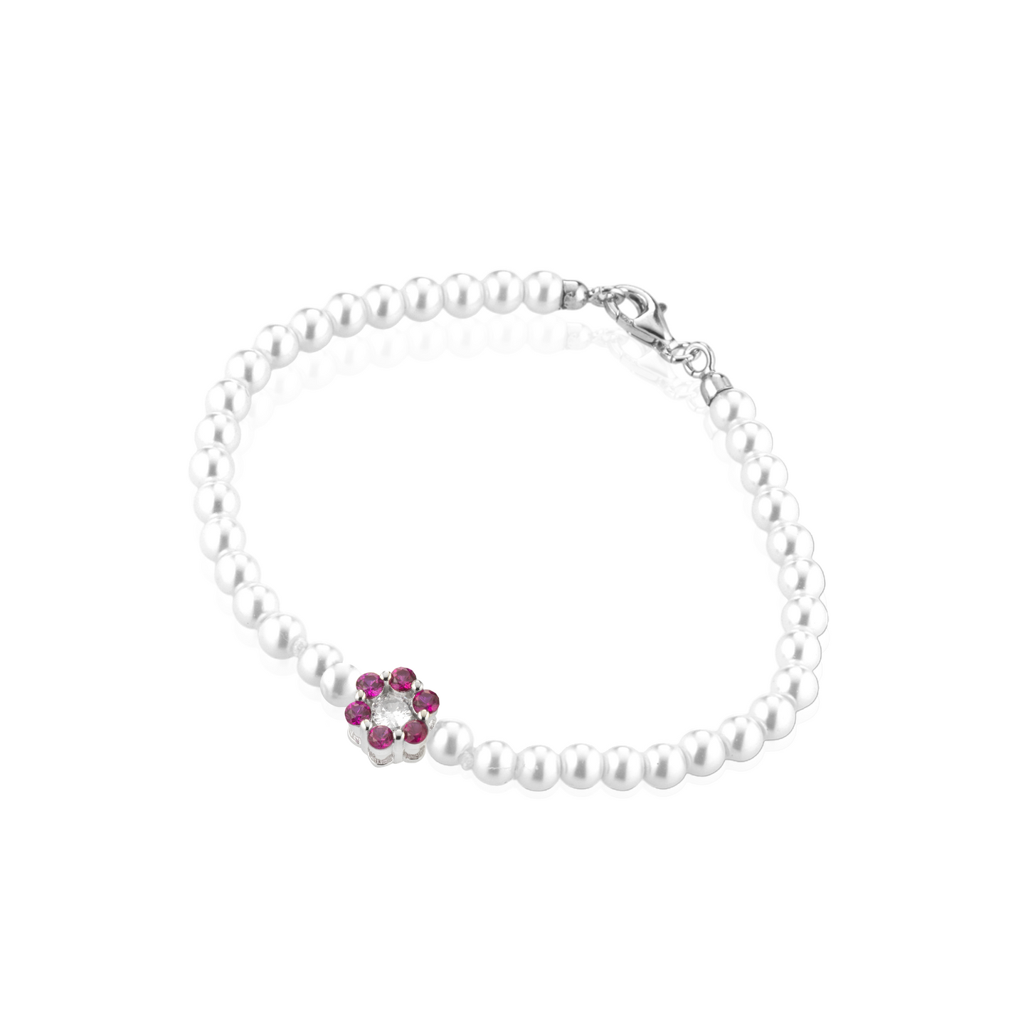 Bracciale di perle con fiorellino