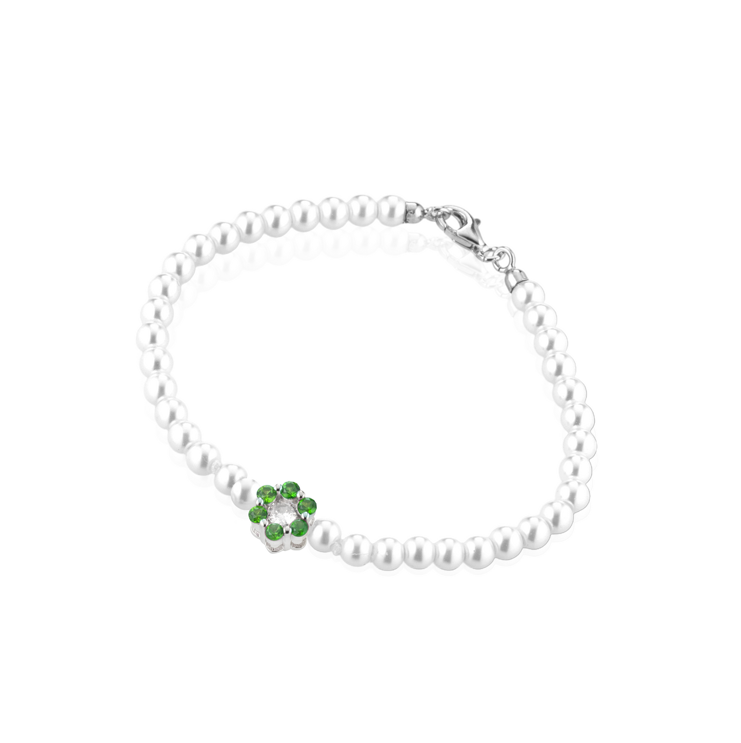 Bracciale di perle con fiorellino