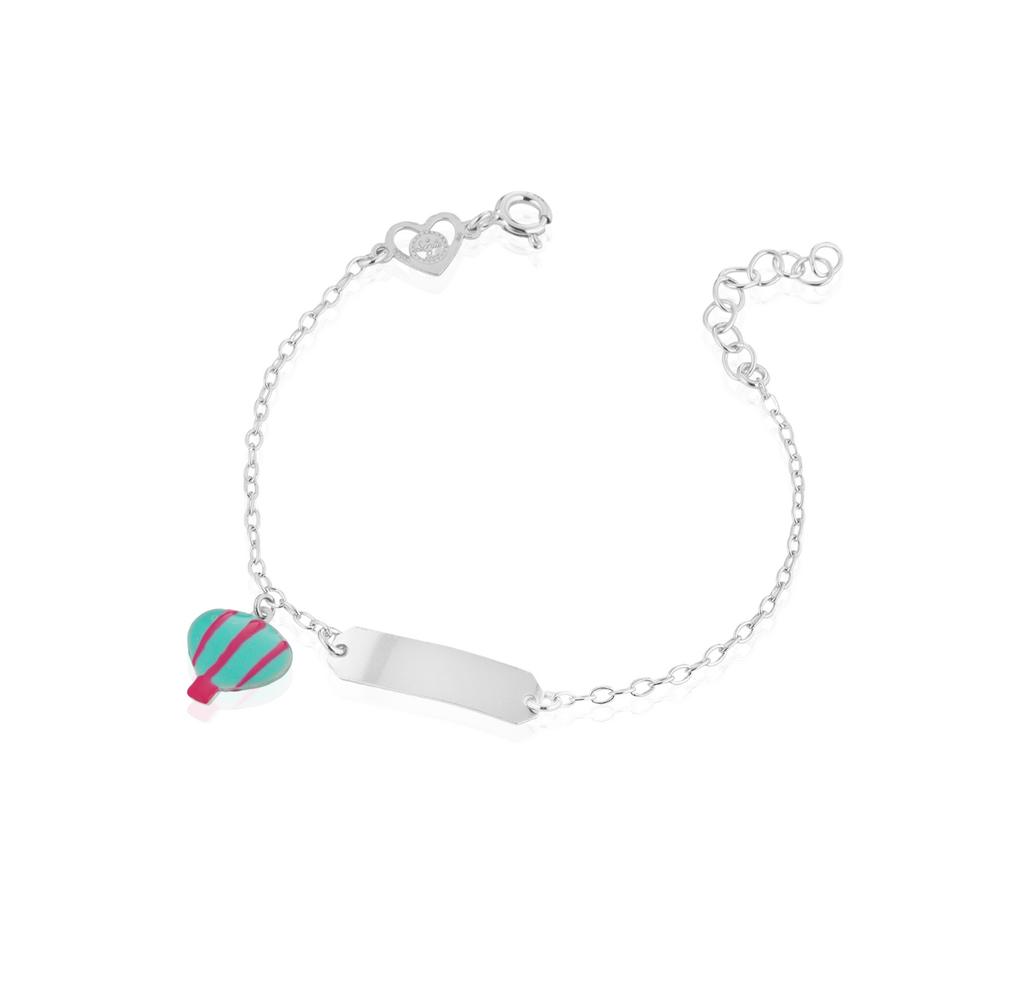 Bracciale baby targa con mongolfiera