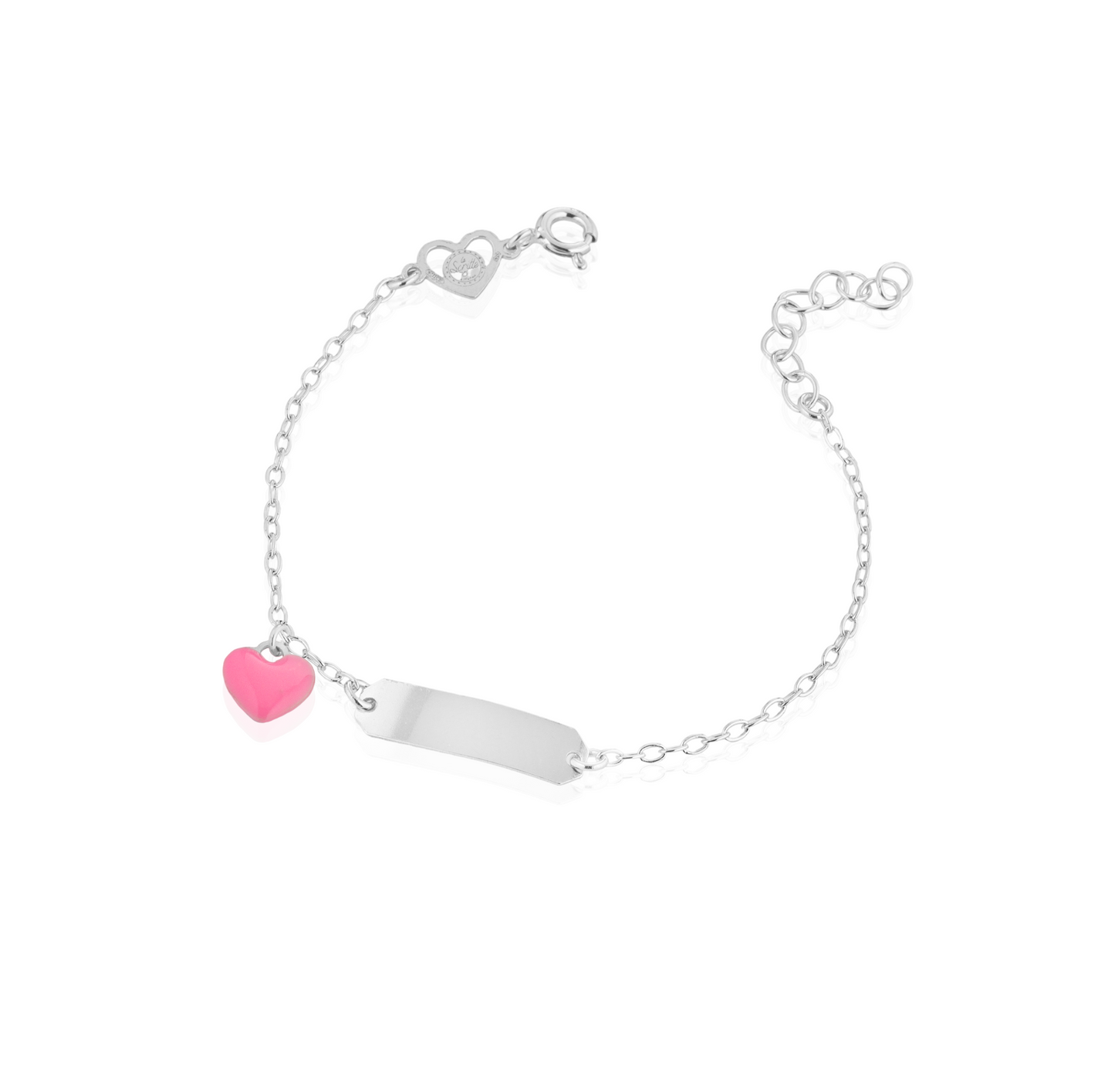 Bracciale baby targa con cuore