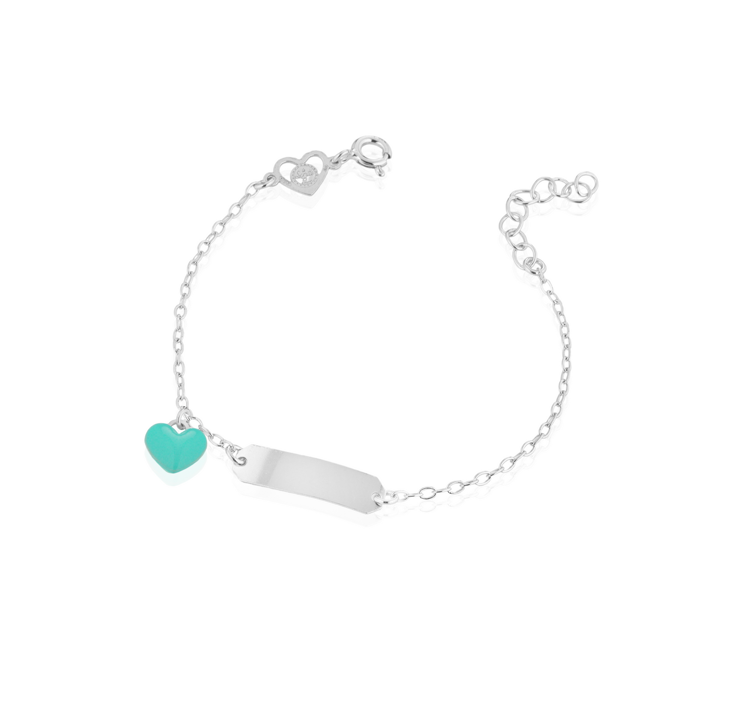Bracciale baby targa con cuore