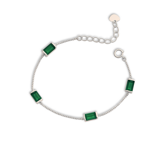 Bracciale con elementi baguette verdi