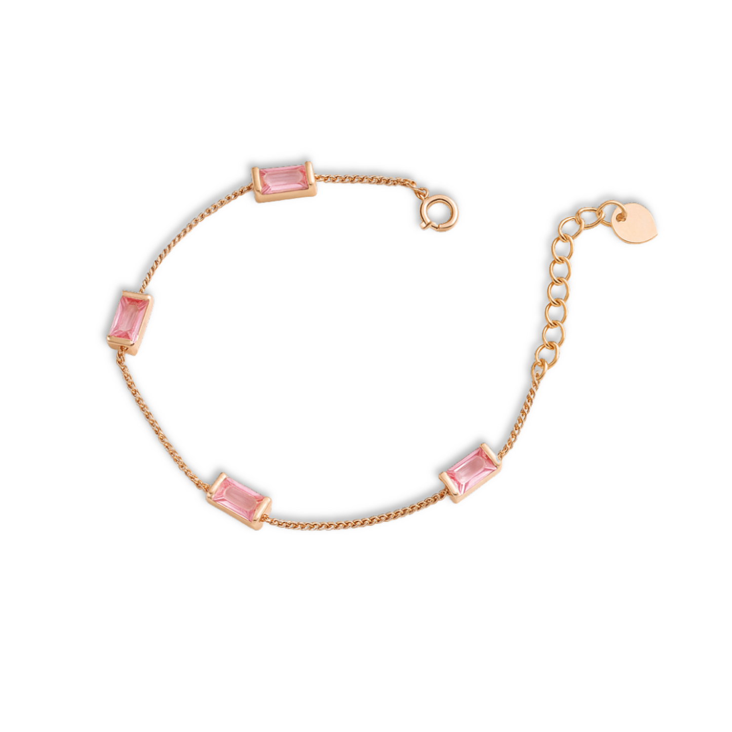 Bracciale con elementi baguette rosa