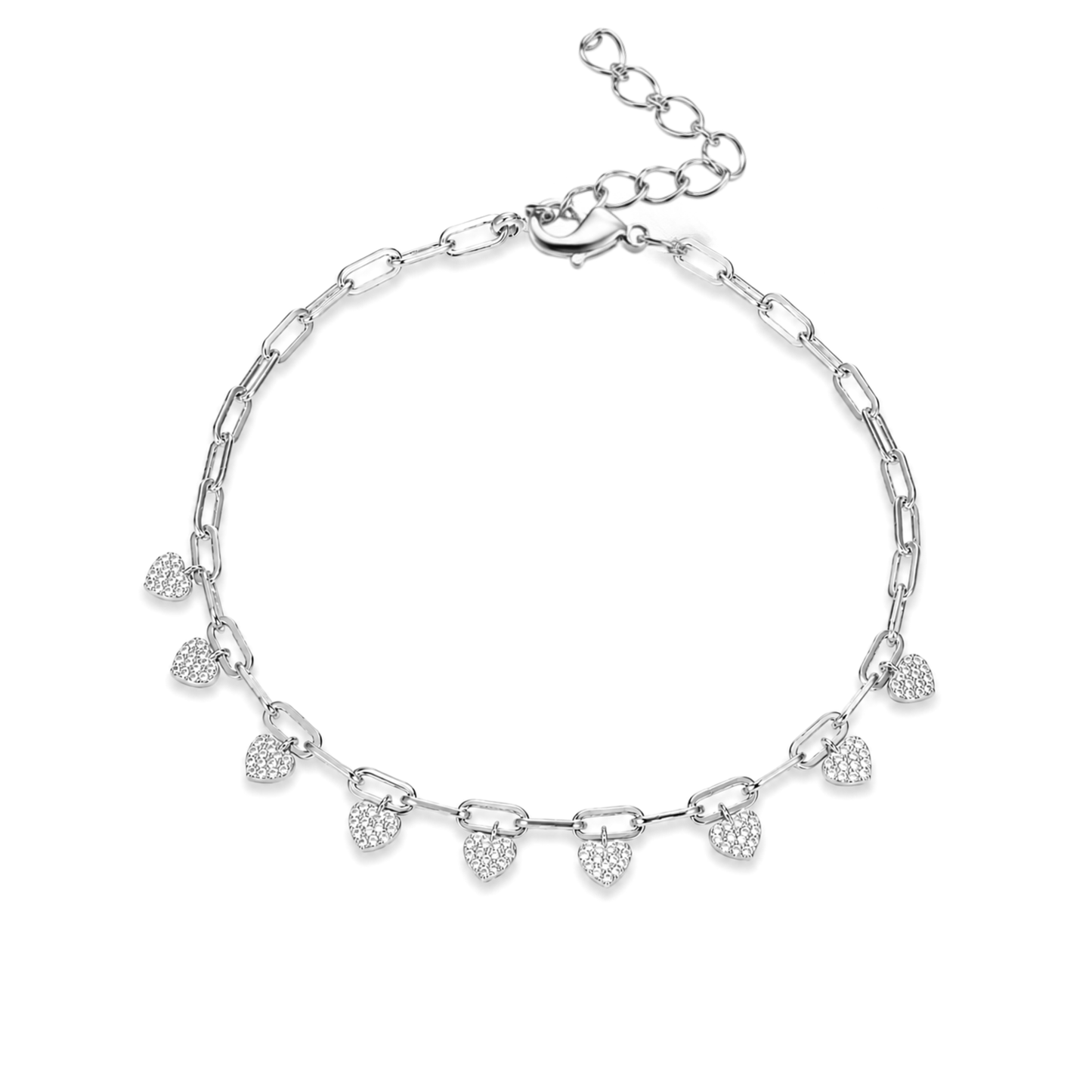 Cavigliera cuori swarovski