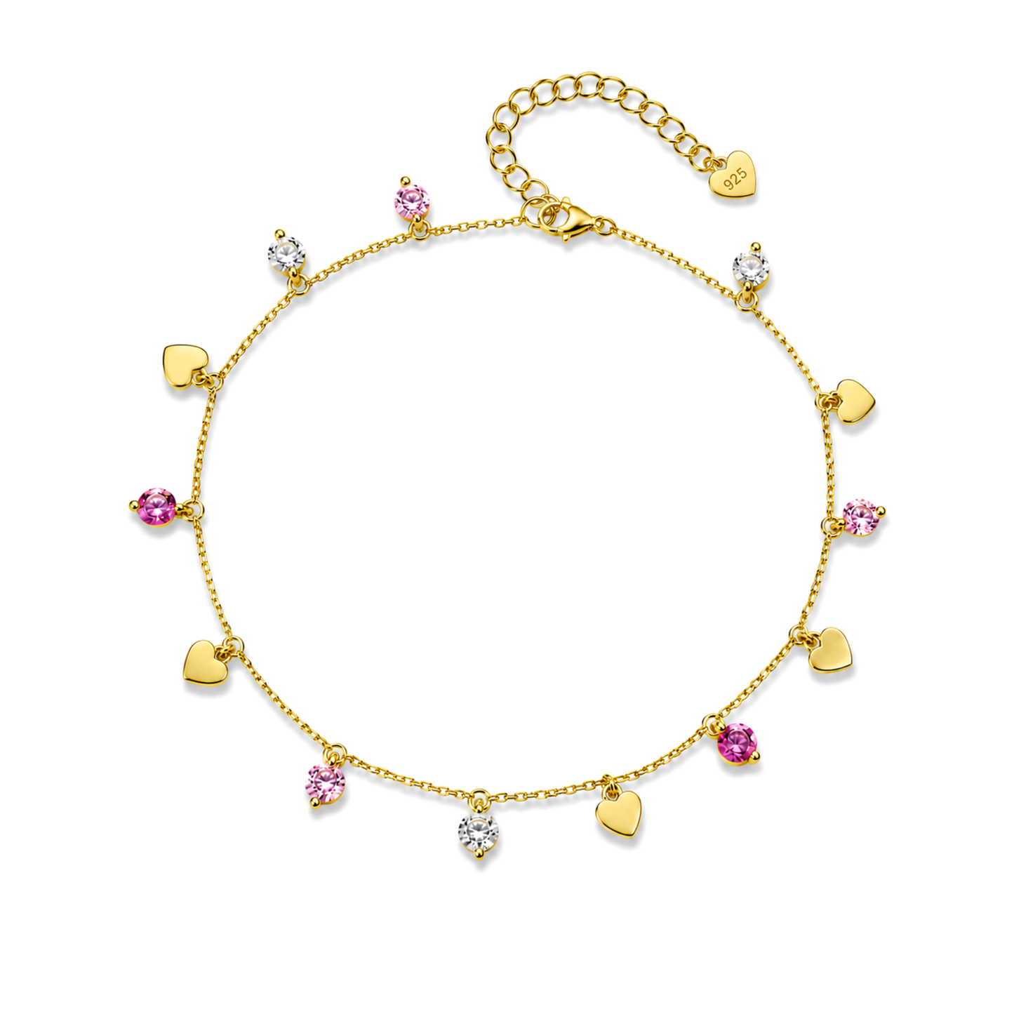 Cavigliera cuore swarovski rosa