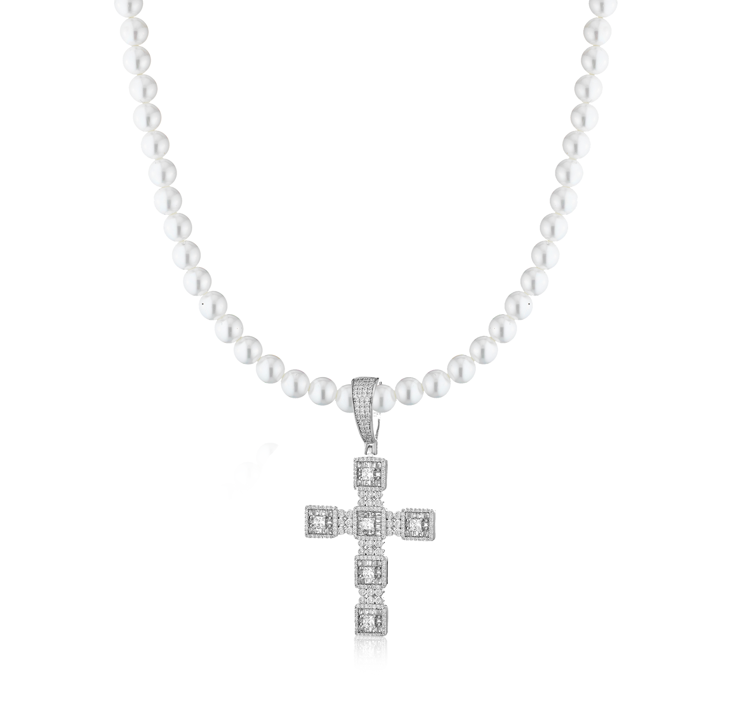 Collana di perle con croce