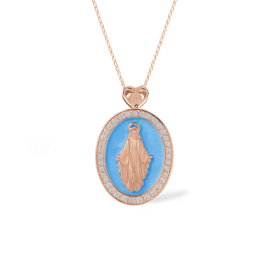 Collana Madonna Smaltata 3 misura