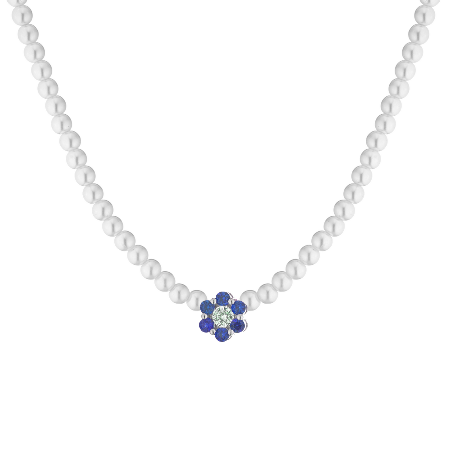 Collana di perle con fiorellino