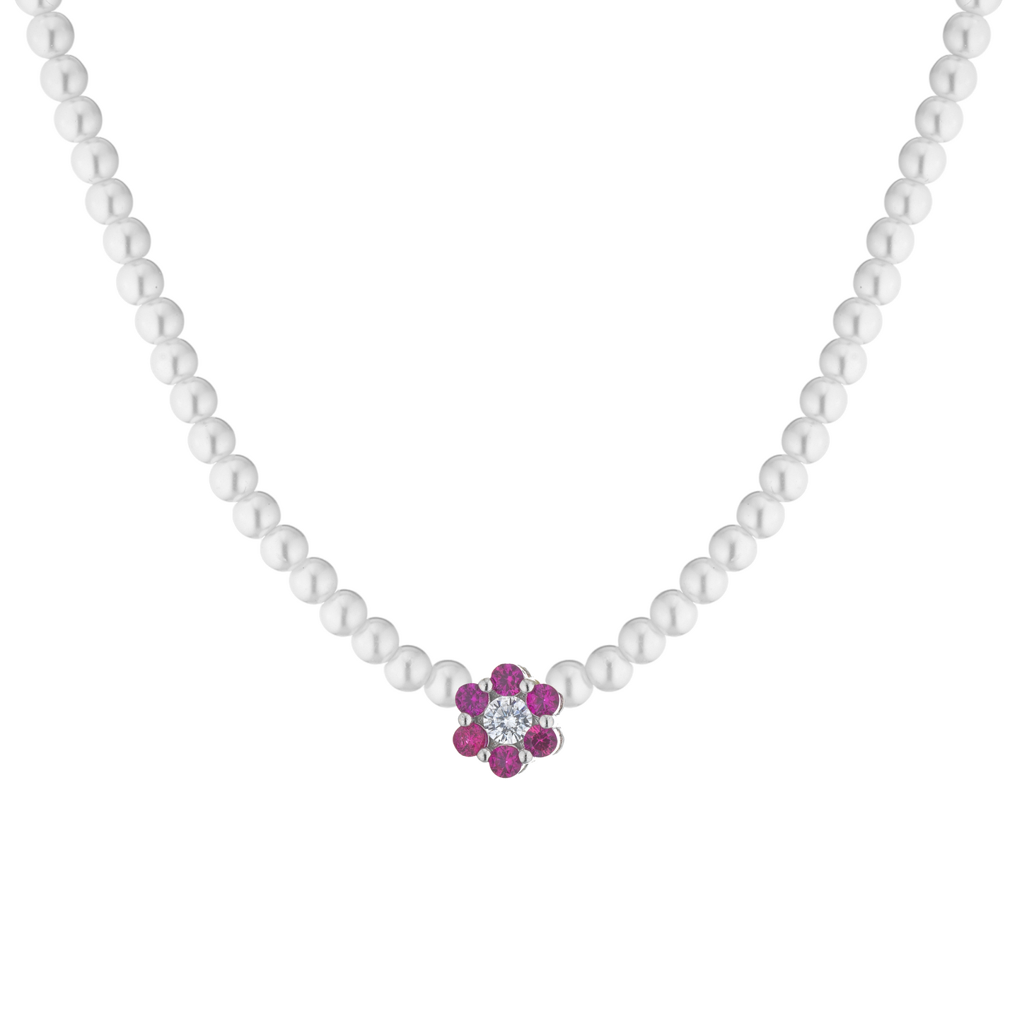 Collana di perle con fiorellino