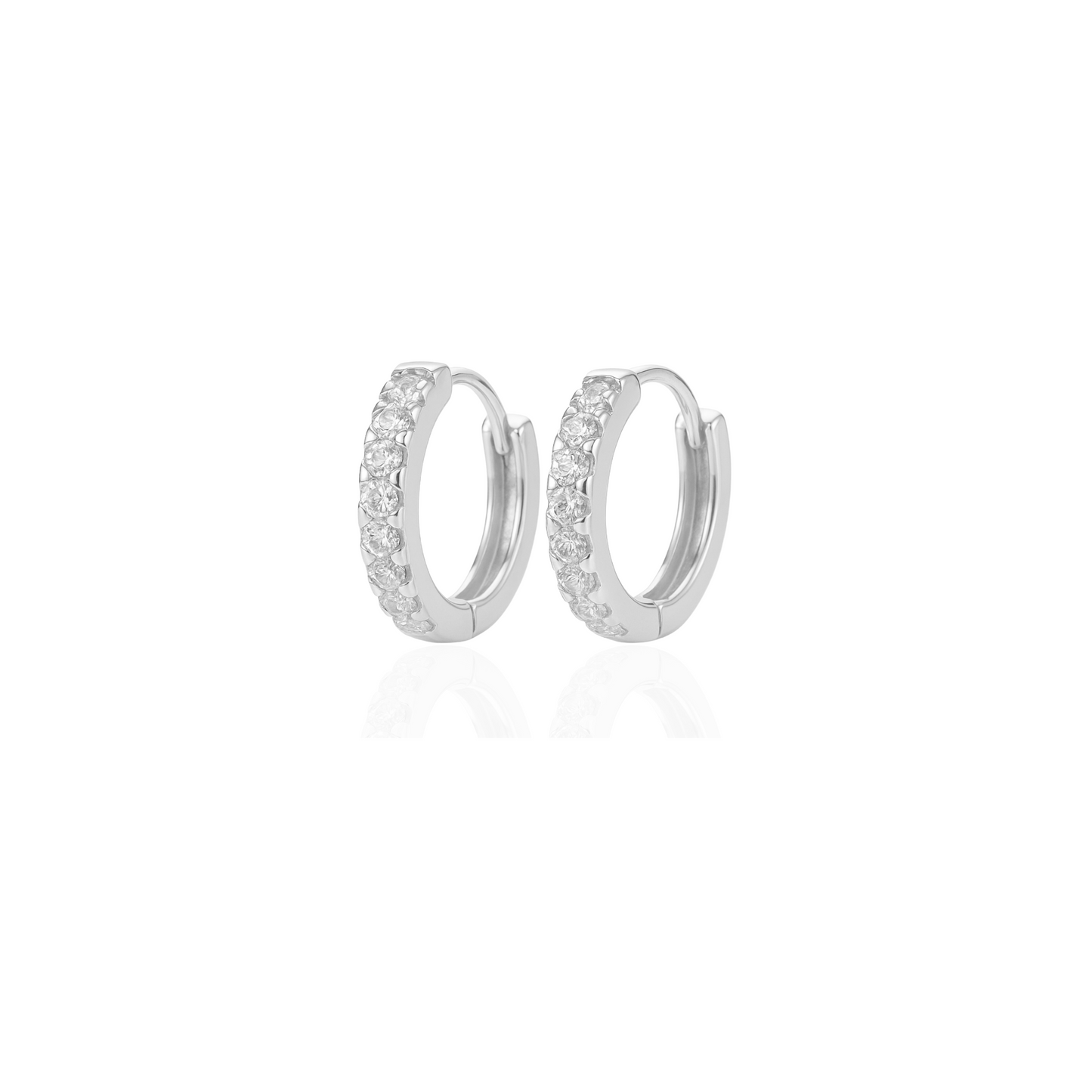 Orecchini a cerchio slim con swarovski