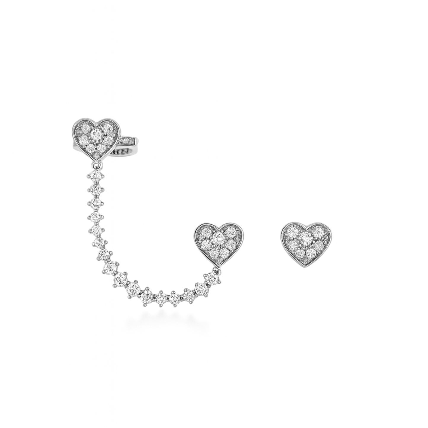 Orecchini Cuori In Festa con Earcuff