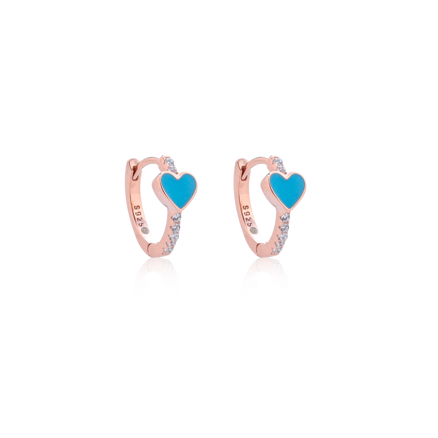 Orecchini cuore smaltato e swarovski