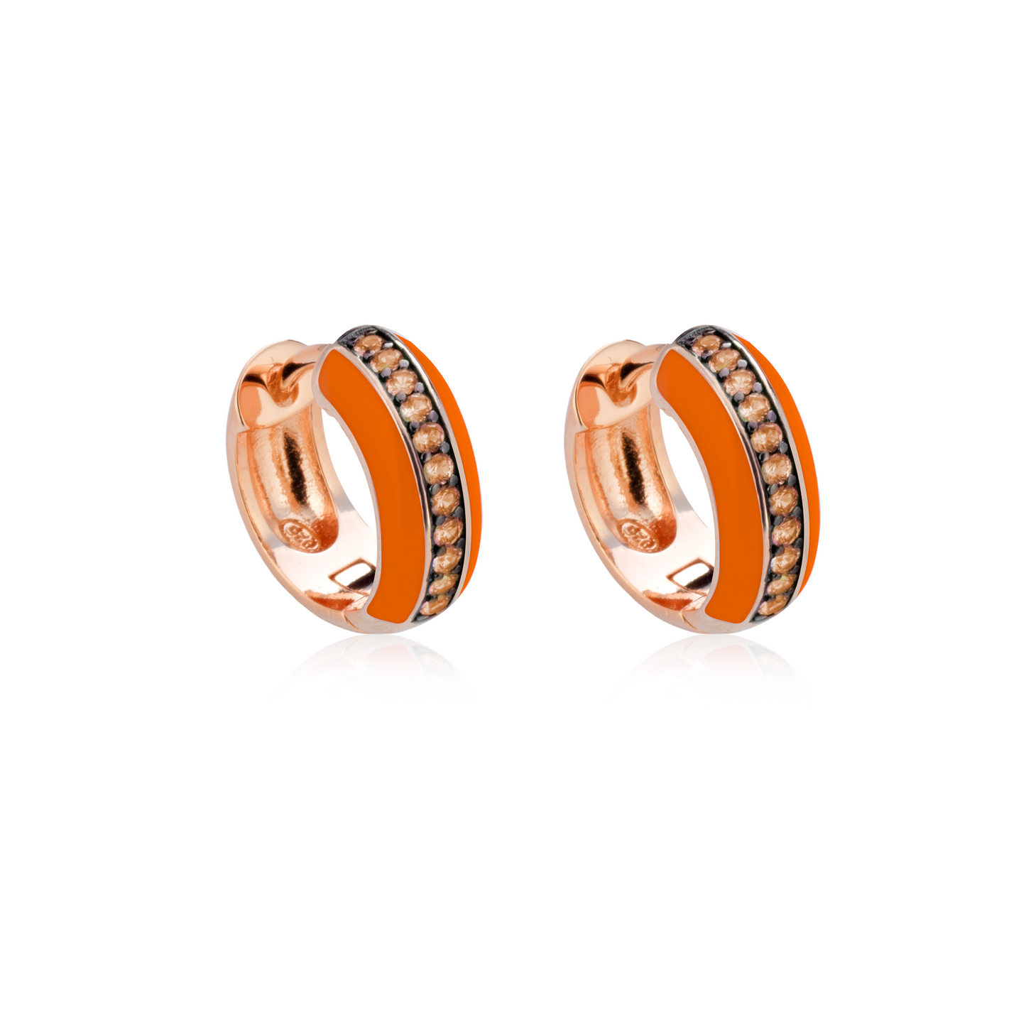 Orecchini a cerchio smalto e swarovski