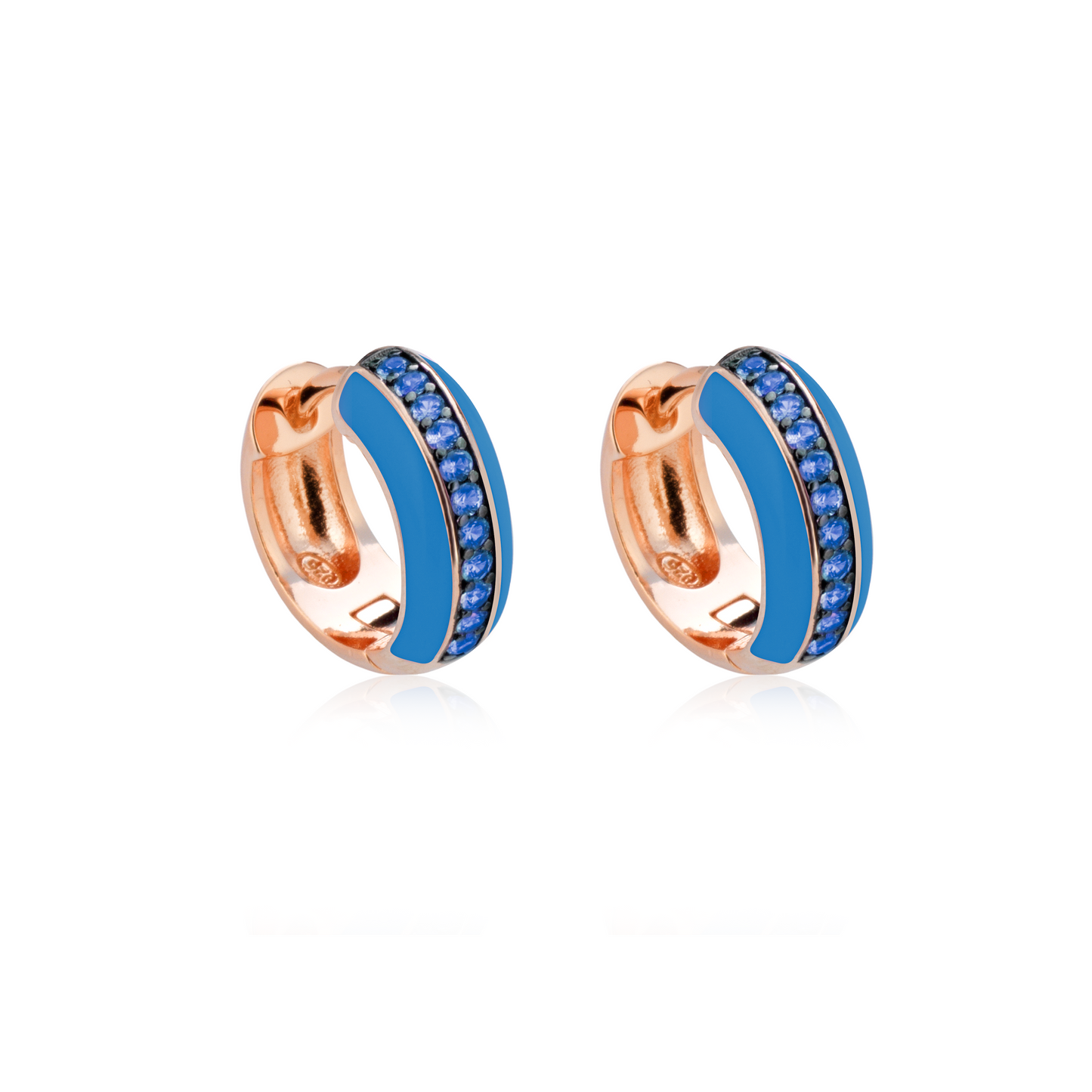 Orecchini a cerchio smalto e swarovski