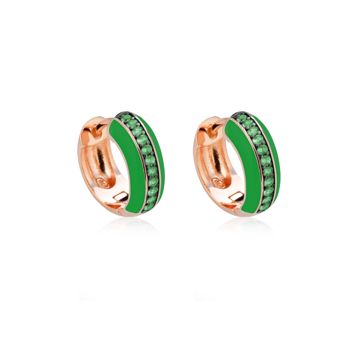 Orecchini a cerchio smalto e swarovski