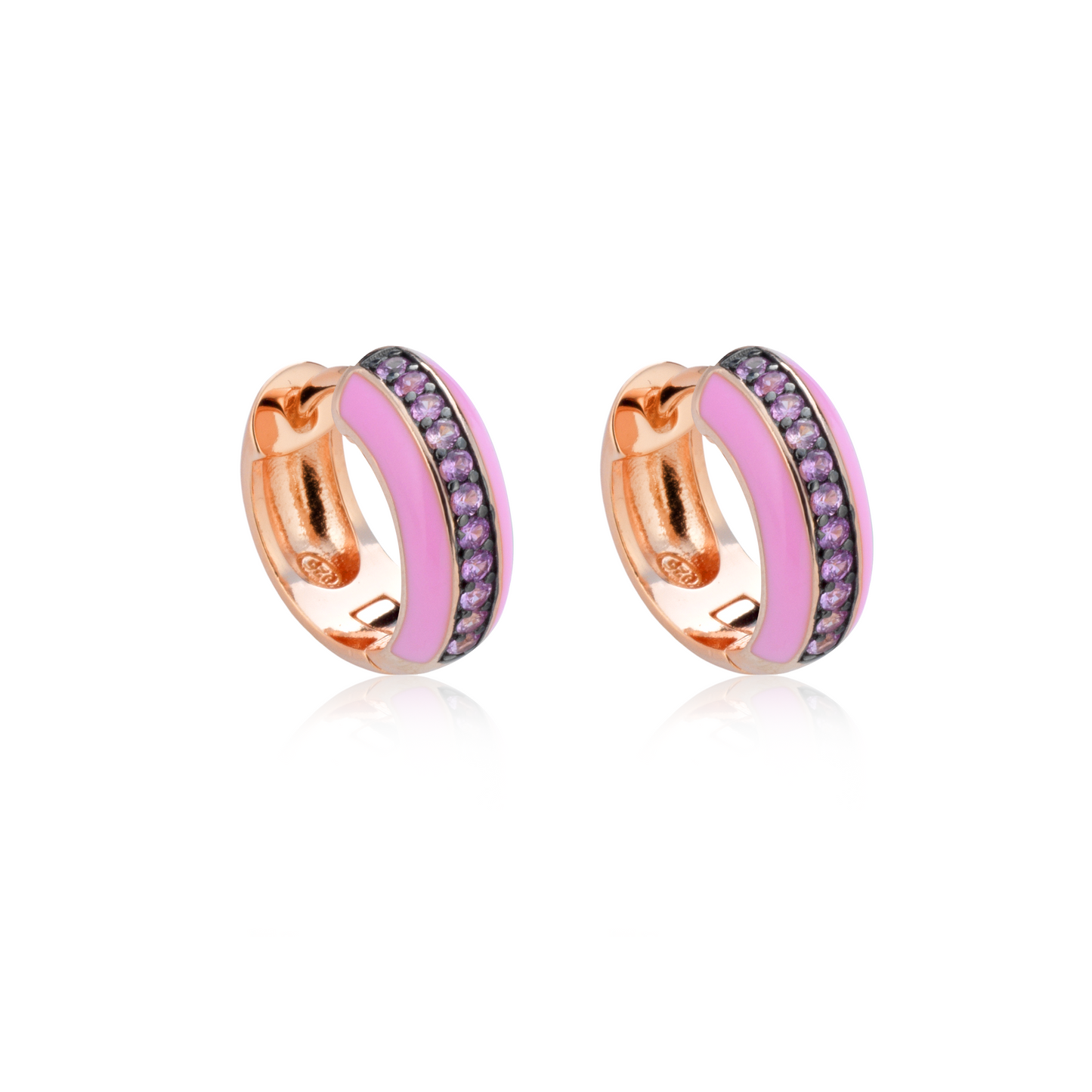 Orecchini a cerchio smalto e swarovski