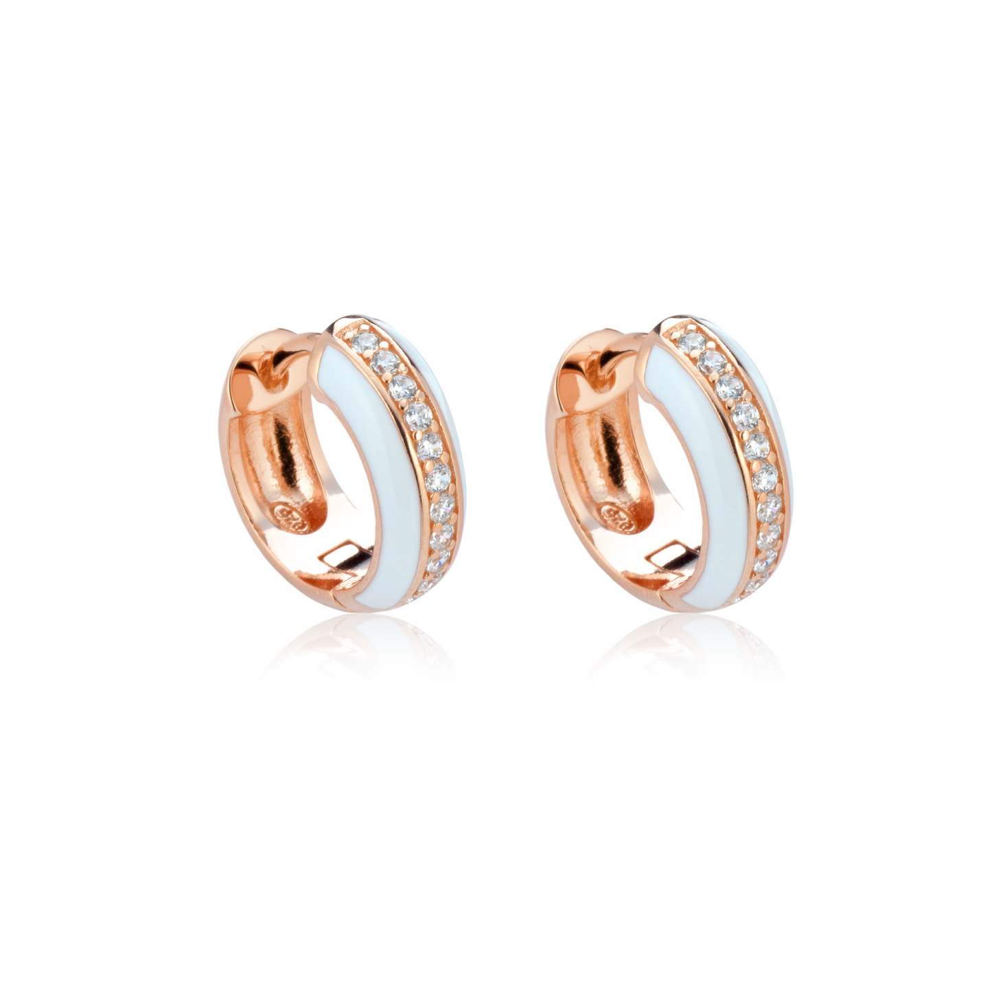 Orecchini a cerchio smalto e swarovski