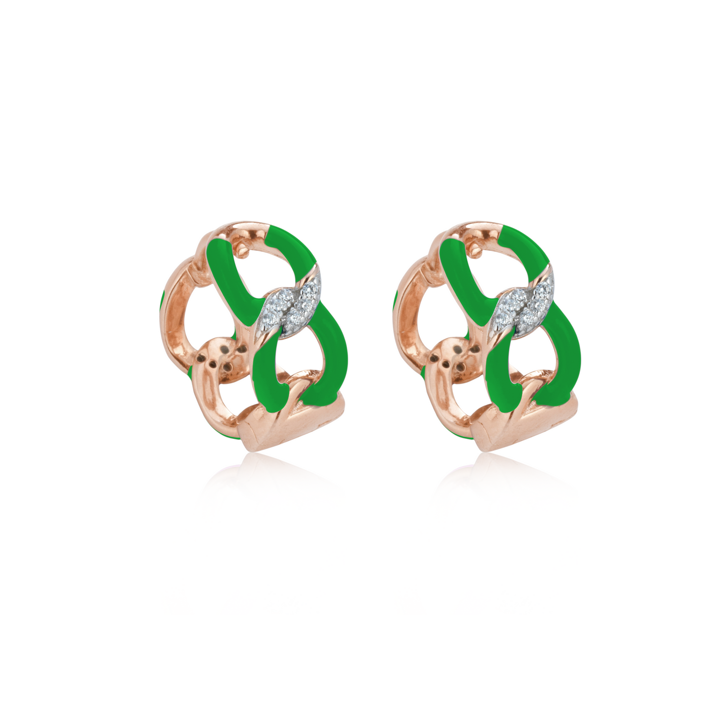 Orecchini groumette smalto e swarovski