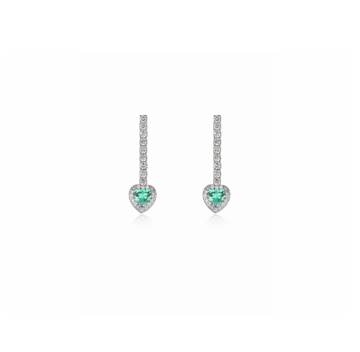Heart tennis earrings