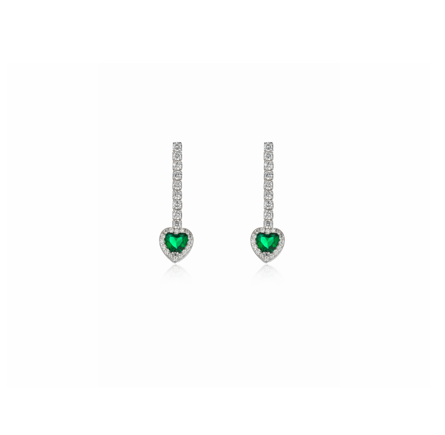 Heart tennis earrings