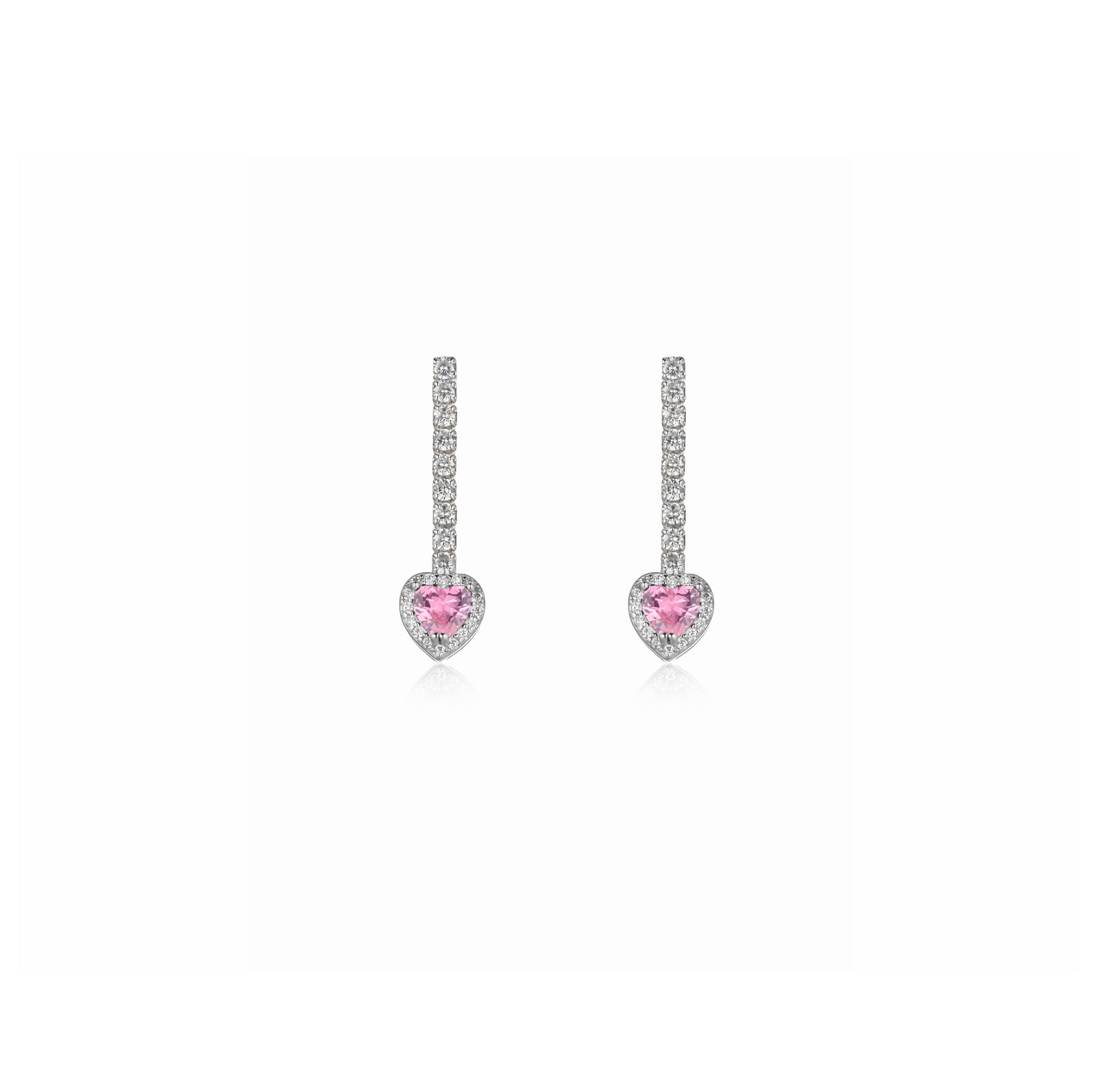 Heart tennis earrings