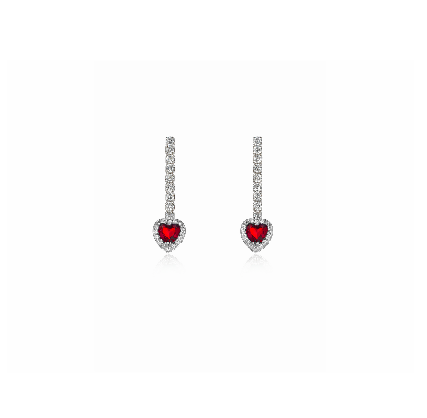 Heart tennis earrings