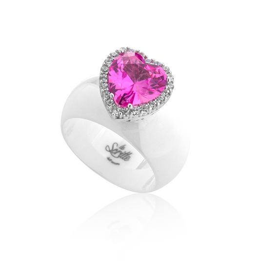 Anello fascia larga con cuore M