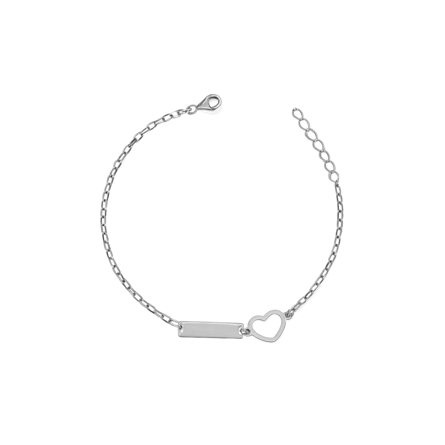 Bracciale baby targa con cuore