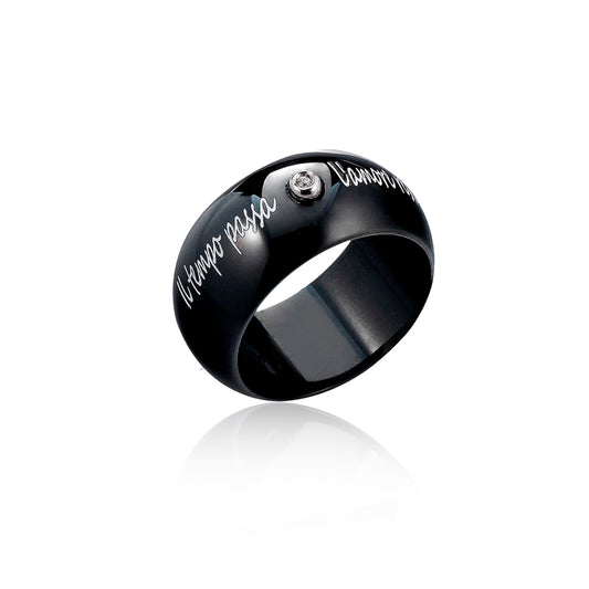 Anello in ceramica con brillantino