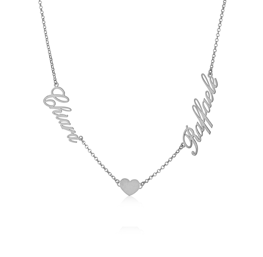 Collana con due nomi e cuore