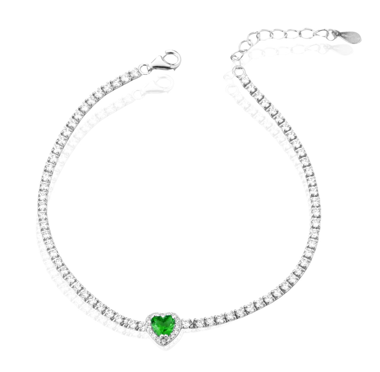 Heart tennis bracelet