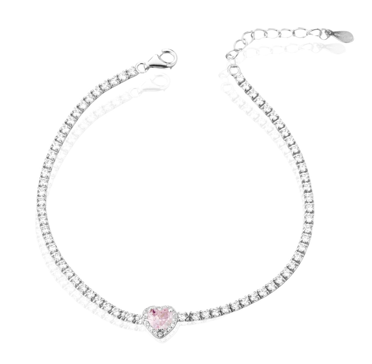 Heart tennis bracelet