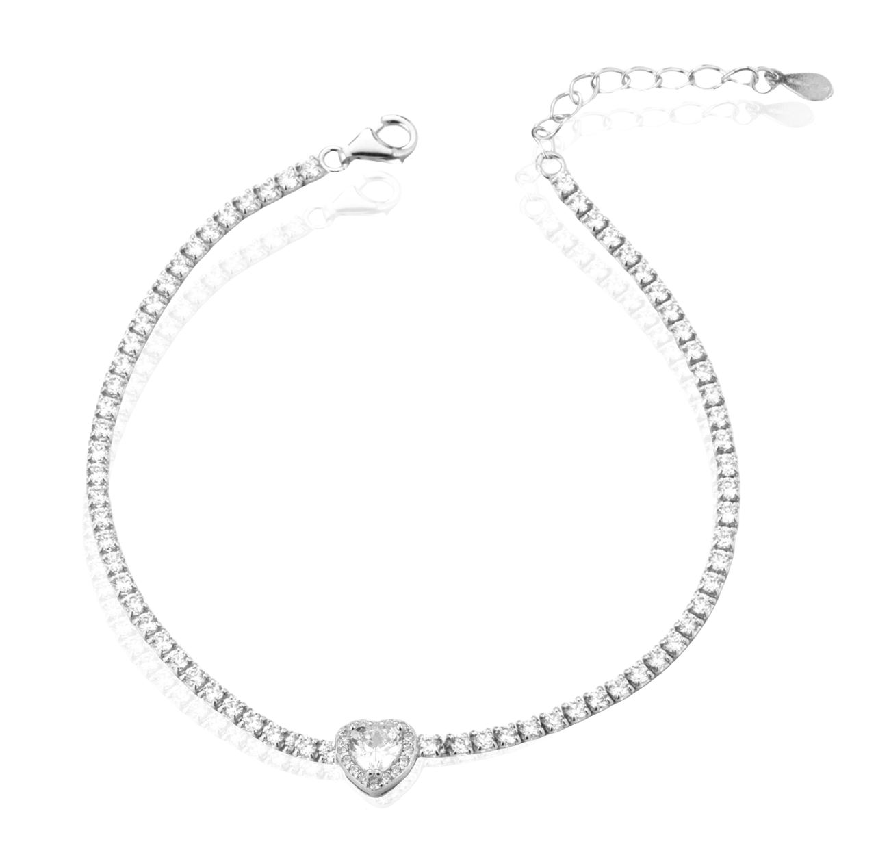 Heart tennis bracelet