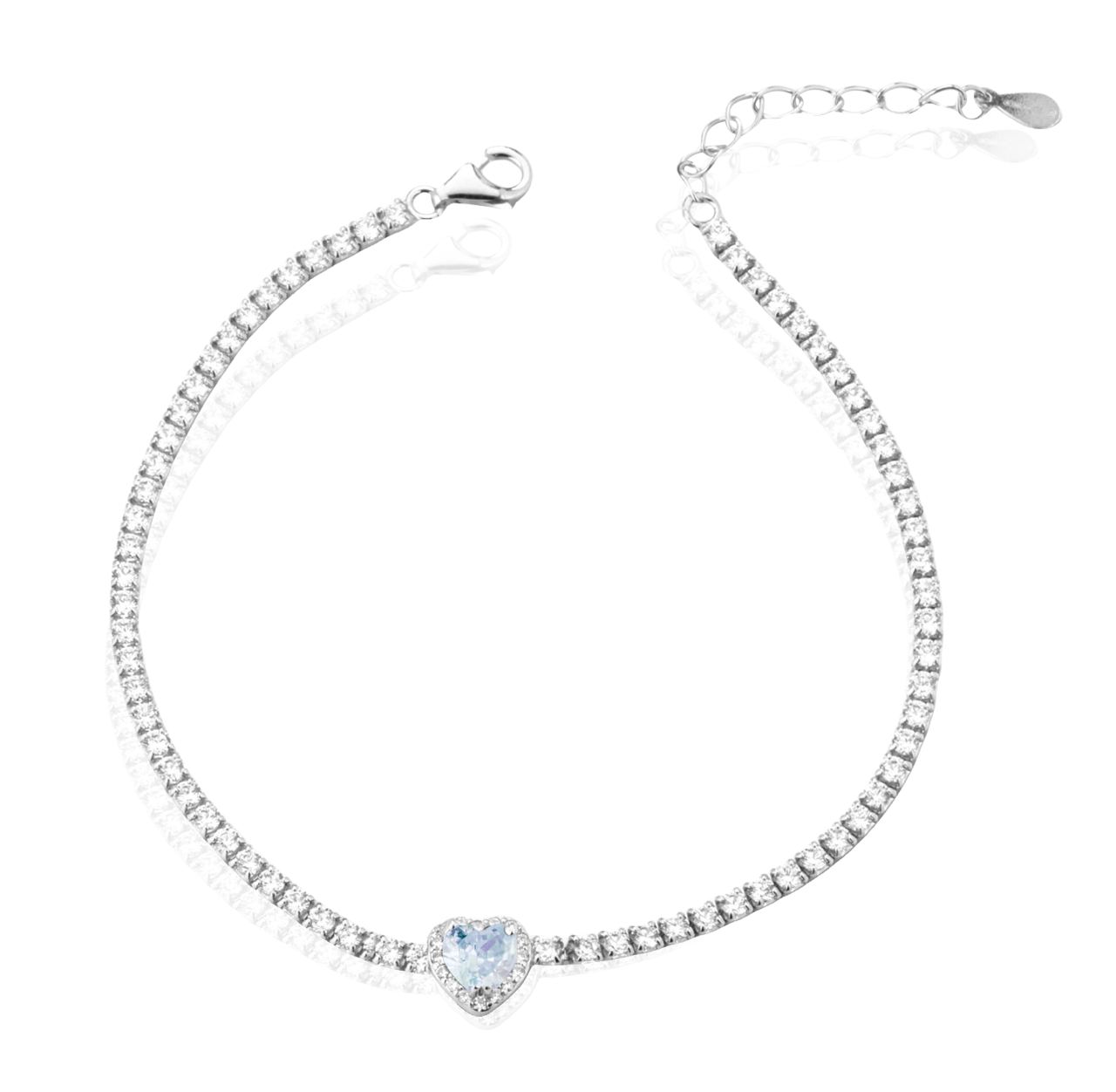 Heart tennis bracelet
