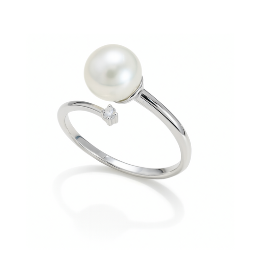 Anello Perla e swarovski
