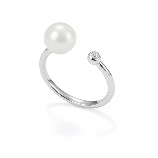 Anello Perla e swarovski