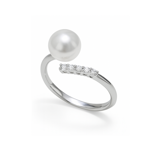 Anello Perla e swarovski